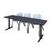 "Cain 84"" x 24"" Training Table in Grey & 3 'M' Stack Chairs in Grey - Regency MTRCT8424GY47GY"