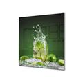 Stylish Tempered Glass backsplash – Glass Kitchen splashback – Glass upstand BS09 Water Splash Series: Lime Mojito 1