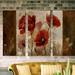 Fleur De Lis Living Poppy Morning - 3 Piece Graphic Art Print on Canvas Metal in Red | 40 H x 60 W x 1.5 D in | Wayfair