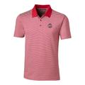 Men's Cutter & Buck Scarlet Ohio State Buckeyes Forge Tonal Stripe Tailored Fit Polo Shirt