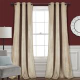 Prima Velvet Solid Room Darkening Window Curtain Panels Wheat 38X84 Set - Lush Decor 16T003825