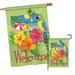 Breeze Decor 2 Piece Welcome Summer Fun in the Sun Impressions Decorative Vertical 2-Sided Garden Flag Set in Green | 40 H x 28 W in | Wayfair