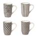 Wrought Studio™ Soper 4 Piece Coffee Mug Set Ceramic/Earthenware & Stoneware in Black/Brown/White | 5.25 H in | Wayfair