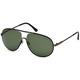 TOM FORD FT0450 Cliff Men Aviator Sunglasses Black w/Green (02N) TF 450 02N 61mm Authentic