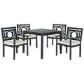 Montclair 5 Pc Dining Set in Dark Slate Grey/Beige - Safavieh PAT6721K