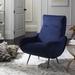 Elicia Velvet Retro Mid Century Accent Chair in Navy - Safavieh FOX6260C