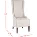 Becall 20''H Linen Dining Chair - Flat Nail Heads in Taupe/Cherry Mahogany - Safavieh MCR4501E