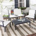 Bradbury 4Pc Outdoor Living Set in Dark Slate Grey - Safavieh PAT6710K