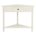 Gomez Corner Table w/ Storage Drawer in Distressed Cream - Safavieh AMH5709C