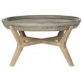 Wynn Indoor/Outdoor Modern Concrete Round 18.1-Inch H Coffee Table in Dark Grey - Safavieh VNN1013A