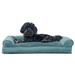 Plush & Suede Pillow Sofa Dog Bed, 30" L x 20" W, Deep Pool, Medium, Blue