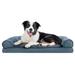 Faux Fleece & Chenille Soft Woven Pillow Sofa Dog Bed, 36" L x 27" W, Orion Blue, Large