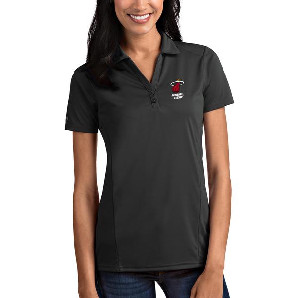 womens-antigua-charcoal-miami-heat-tribute-polo/