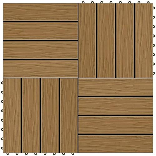 Vidaxl – 11 Stk. Terrassenfliesen geprägtes wpc 30x30cm 1qm Teak Farbe
