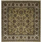 Brown 121 W in Rug - Bokara Rug Co, Inc. Trinity Hand-Knotted High-Quality Gold & Ivory Square Area Rug Wool | Wayfair TRCOHS31IGLIVA00S