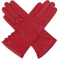 Southcombe Kate Womens Silk Lined Leather Glove (Small, Red)