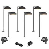 Basset Textured Black 10-Piece LED Path and Flood Light Set