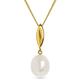 Miore Necklace - Pendant Women Freshwater Pearl Chain Yellow Gold 9 Kt / 375 Chain 45 cm