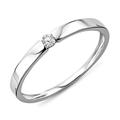 Miore diamond solitaire engagement ring in 9 kt 375/1000 white gold with 0.05 ct brilliant cut natural diamond