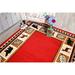 Black/Red 42 x 0.32 in Indoor Area Rug - Millwood Pines Otsego Moose Lodge Cabin Lodge Tufted Red/Beige/Black Area Rug Polypropylene | Wayfair