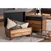 Baxton Studio Marelli Rustic Dark Brown Faux Leather 2-PC Wood Storage Trunk Ottoman Set- JY17A053-Dark Brown-2PC Trunk Set