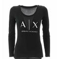 Armani Exchange Women's Logo Ls T-Shirt, Black (Black 1200), X-Small