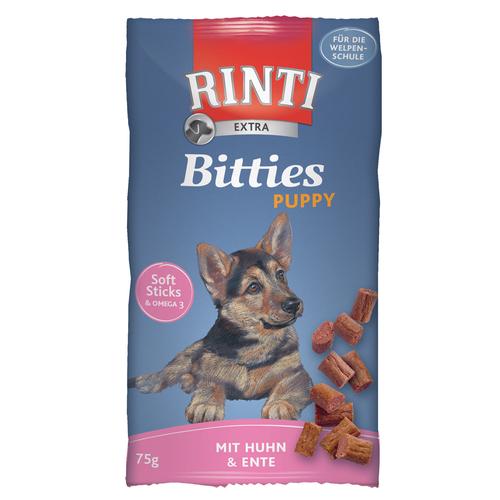 6x75g Extra Bitties Puppy Huhn&Ente RINTI Hundesnack