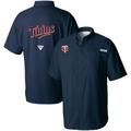 Men's Columbia Navy Minnesota Twins Tamiami Omni-Shade Button-Down Shirt