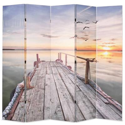 Raumteiler klappbar 200 x 170 cm See mit Steg Vidaxl Image