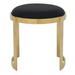 Joss & Main Nouri Metal Vanity Stool Upholstered/Metal in Black | 19 H x 18 W in | Wayfair 6B0B0F68EFDA4BC0901B9A567A1C1316