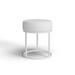 AllModern Solada Steel Vanity Stool Faux Leather/Upholstered/Leather in Gray/White | 18 H x 15.5 W x 15.5 D in | Wayfair