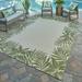 Green 60 W in Area Rug - Gertmenian Paseo Tropic Palm Border Indoor/Outdoor Flatweave Area Rug Polypropylene | Wayfair 45325