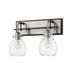 Breakwater Bay Lang 2-Light Armed Sconce Glass/Metal in Gray/Black | 11 H x 16 W x 7 D in | Wayfair 9B4BA2B4C93542FB8B9002D19B536645