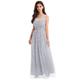 Women's Lace Dress Wedding Bridesmaid Party Prom Ball Gown Sleeveless Cocktail Pageant Long Maxi Dance Evening Dresses Princess Slim High Waist A-Line Tulle Christmas Dress Grey US 20 / UK 24