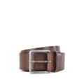 BOSS Mens Jeeko Sz40 Smooth-leather belt with brushed-effect buckle