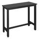 WOLTU Kitchen Bar Table Counter Breakfast Dining Table Black Coffee Table Metal Legs with Footrest for Kitchen Dining Room Conservatory Patio