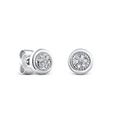 Miore 9 kt 375 White Gold Stud Earrings with 0.06 ct Diamonds for Women Ø 5,5 mm