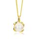 Miore Necklace - Pendant Women Freshwater Pearl Chain Yellow Gold 9 Kt / 375 Chain 45 cm