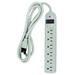 POWER FIRST 52NY55 Surge Protector Outlet Strip,6 ft.,White