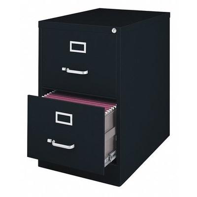 HIRSH 14413 18" W 2 Drawer File Cabinet, Black, Legal