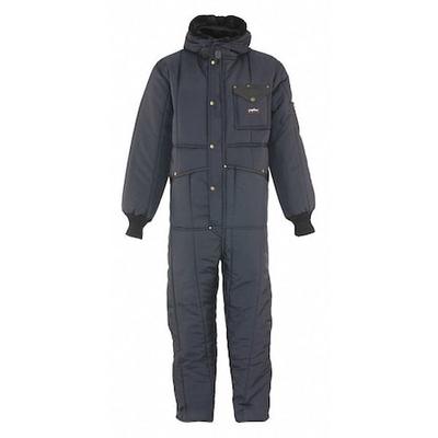 REFRIGIWEAR 0381RNAVLAR Men's 0381 Coverall Suit With Hood Navy Large, Nylon,