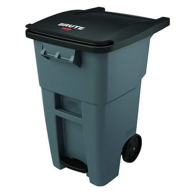 RUBBERMAID COMMERCIAL 1971956 BRUTE 50 gal Rectangular Trash Can, Gray,