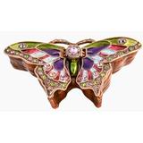 Ciel Collectables Bejeweled Butterfly Trinket Box Metal/Wire in Brown/Pink | 0.5 H x 4.25 W x 2.5 D in | Wayfair 1013638B