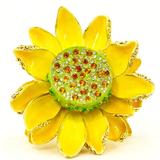 Ciel Collectables Sunflower Trinket Box Metal/Wire in Yellow | 1.75 H x 3 W x 3 D in | Wayfair 1013836