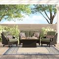 Canora Grey Fathi 4 Piece Rattan Sofa Seating Group w/ Cushions Metal in Brown | 35.5 H x 31 W x 49 D in | Outdoor Furniture | Wayfair