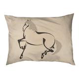 Tucker Murphy Pet™ Carmean Japanese Vintage Horse Outdoor Dog Pillow/Classic Polyester in Gray/Brown | 14 H x 42.5 W x 14 D in | Wayfair