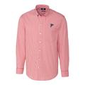 Men's Cutter & Buck Red Atlanta Falcons Big Tall Stretch Gingham Long Sleeve Woven Button Down Shirt