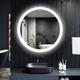ELEGANT Bathroom Mirror with Led Lights 700 x 700 mm Modern Round Illuminated LED Bathroom Mirror with Touch Sensor and Demister