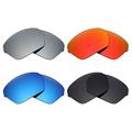 Mryok 4 Pair Polarized Replacement Lenses for Oakley Half X Sunglass - Stealth Black/Fire Red/Ice Blue/Silver Titanium