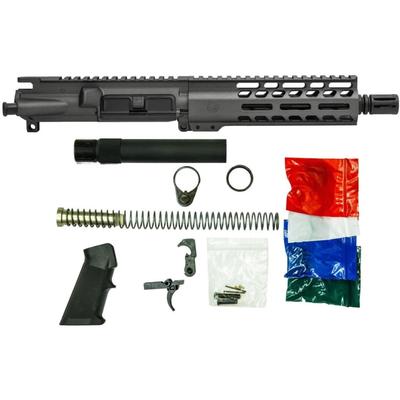 Ghost Firearms Upper Receiver Pistol Lower Parts Kit 5.56mm 7.5in Pistol 4150 Moly Steel Barrel 1-7 Twist 7in M-LOK Free Float Hand Guard A2 Flash